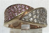 18 kt. Gold and Silver 1 ct. Pink Sapphire Ring