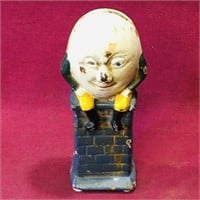 Painted Cast Iron Humpty Dumpty Coin Bank