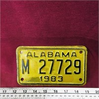 1983 Alabama US Motorcycle License Plate