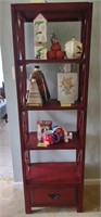 Red Wood Style Bookcase Shelf (20"×12.5"×65")