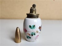 Vtg Porcelain & Brass Table Lighter