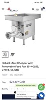 NEW HOBART MEAT GRINDER 3 HP MODEL #4732 DEMO