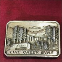 Line Creek Mine Belt Buckle