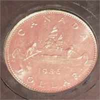 1986 Brilliant Uncirculated Canada Dollar Coin