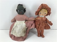 (2) Vtg dolls as pictured  Soft stuffed