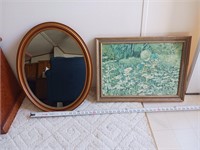 Mirror and paintings