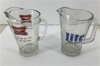 * Miller High Life & Lite Beer pitchers  Both