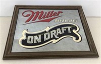 * Miller High Life on draft mirror  22x18