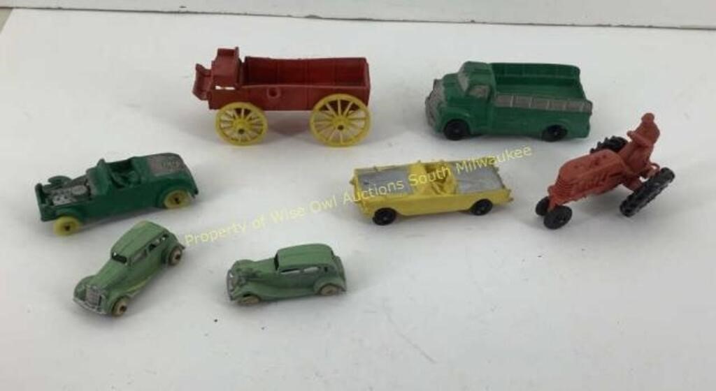 Vtg Auburn, Tootsie toy cars  Rubber & metal