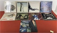 (9) Different classic rock vinyl albums