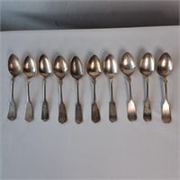 10 SPOONS MARKED STERLING