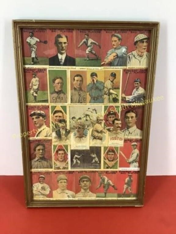 1980's Tobacco baseball card collage (framed )