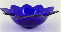 Fenton cobalt blue 9' lotus petal bowl