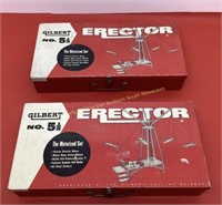 (2) 5 1/2 Erector sets c.1954.  All major parts