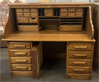 Vintage Amish Roll-up Desk Solid Oak Desk