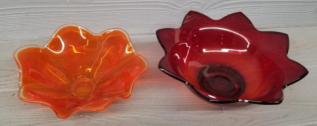 (2) Vintage Petal Candy Dishes
