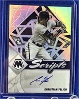 Christian Yelich autographed baseball card