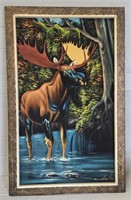 Large Framed Moose Print
