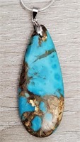 Blue Turquoise & Gold/Copper Bornite Necklace