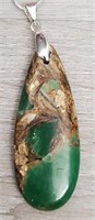Green Jade & Gold/Copper Bornite Necklace
