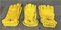 (3) Pairs Of Leather Rough Rider Gloves