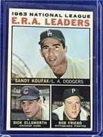 1964 Topps #1 ERA leaders card  Kofax VGC