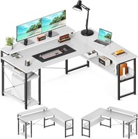 ODK L Shaped Computer Desk, 61", White