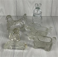 VINTAGE GLASS CANDY CONTAINERS