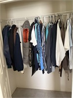 Contents of closet men’s clothing