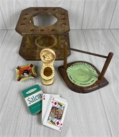 TOBACCIANA PIPE STAND ASH TRAYS ADVERTISING CARDS