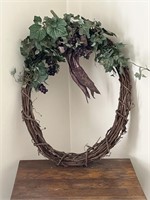 Large Grapevine and Floral Wreath