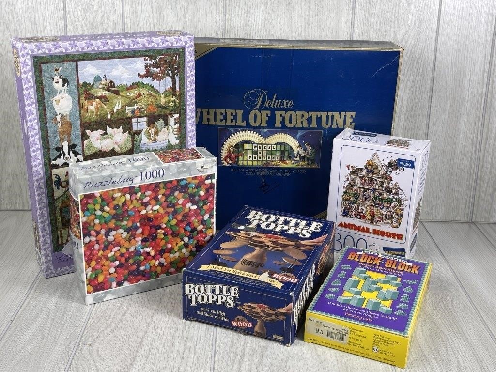 VINTAGE GAMES & PUZZLES ANIMAL HOUSE WHEEL OF FORT