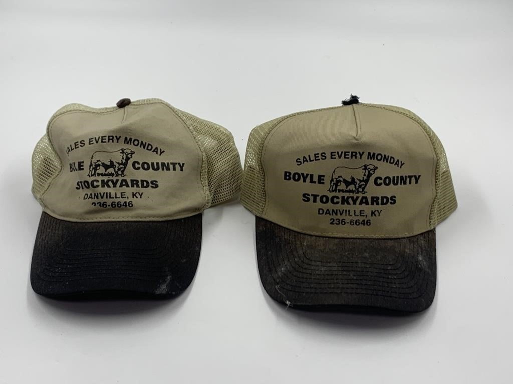2 Boyle county stockyards hats Danville KY
