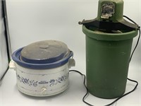 Vintage electric 4 quart ice cream maker, and a