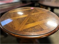 Lot #3 - Marquetry Inlaid Pedestal Dining Table