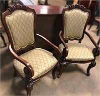 Lot #9 - Pr of Upholstered Thomasville Arm Chairs
