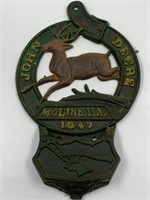 Vintage cast iron John Deere wall pocket plaque
