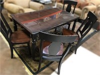 Lot #21 - Distressed Farmhouse Table & 4 Chairs