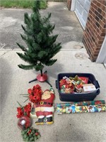 Christmas lot 4 foot tree, wrapping paper, bows,