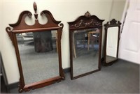 Lot #47 - Lot of 3 Vintage Mahogany Mirrors