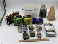 Assorted lot of screws, nails, and tacks