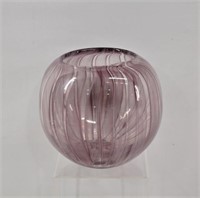 Pink Art Glass Flower Vase 6"