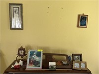Items on top of organ & 2 pictures