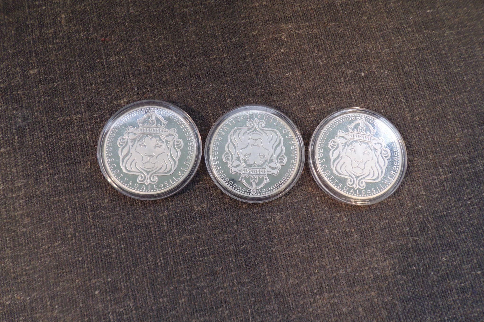Lot of 3 Scottsdale Silver .999 Fine Silver Rounds