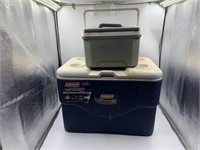 1 Coleman cooler and 1 igloo cooler