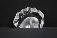 Mats Jonasson Lead Crystal Baby Seal Paper Weight