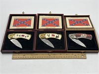 -3 confederate flag knives in cases made in China