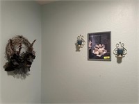 Dogwood picture, wreath, sconces
