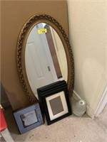 Oval mirror & frames
