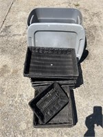 Tote with 15 black basket trays
